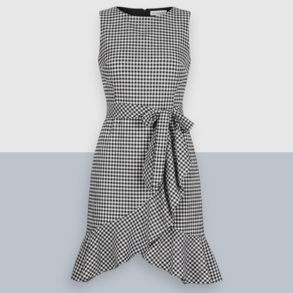 Calvin Klein Checkered Ruffle Dress - Picture 1 of 13